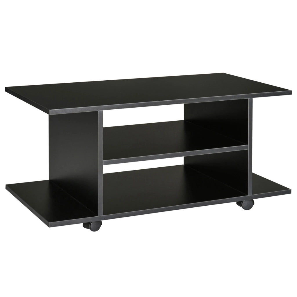 Mobile TV con ruote ¨C Minimal ¨C nero 80x40x40 cm