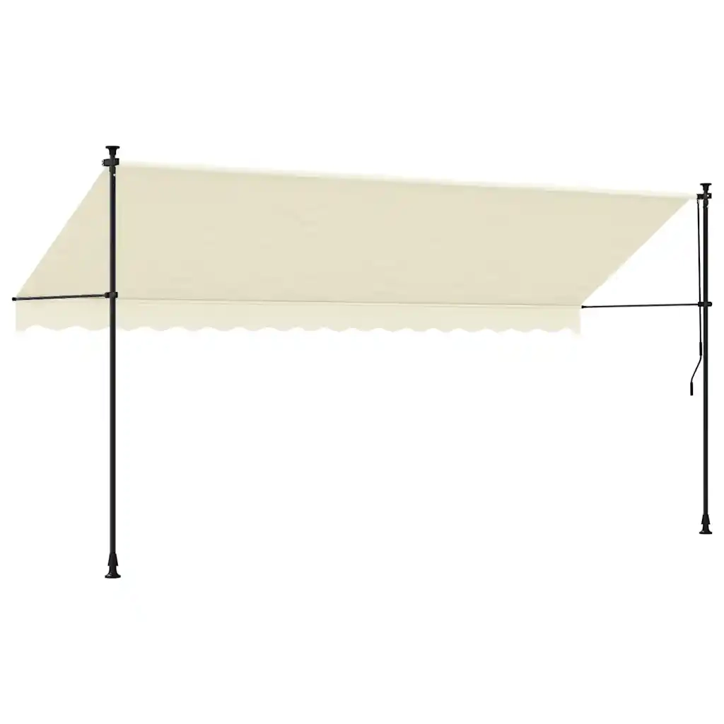 Tenda da Sole Retrattile Crema 400x150 cm in Tessuto e Acciaio