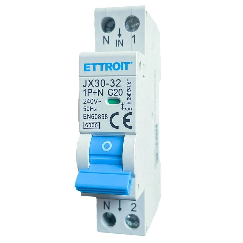 Interruttore Magnetotermico Automatico 1P+N 20A 6000A 220V Salvavita Stotz Occupa 1 Modulo DIN