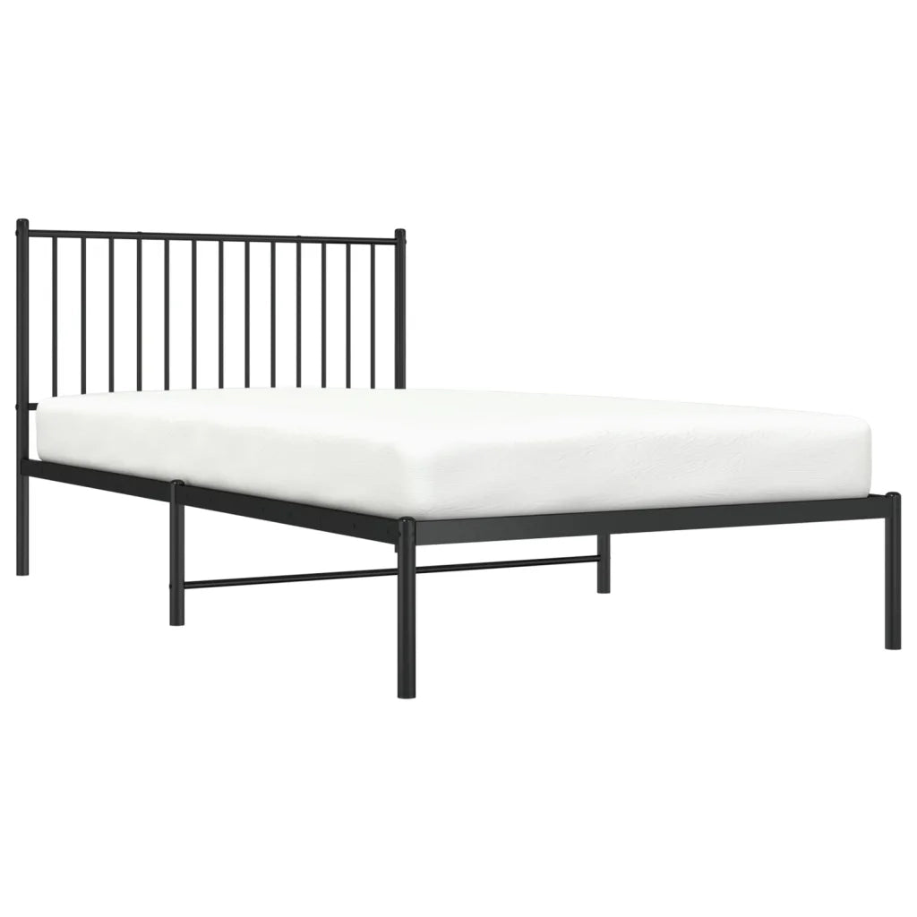 Giroletto con Testiera in Metallo Nero 107x203 cm 350860