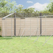 Cuccia Cani da Esterno Tetto Argento 12x12x2,5m Acciaio Zincatocod mxl 93815