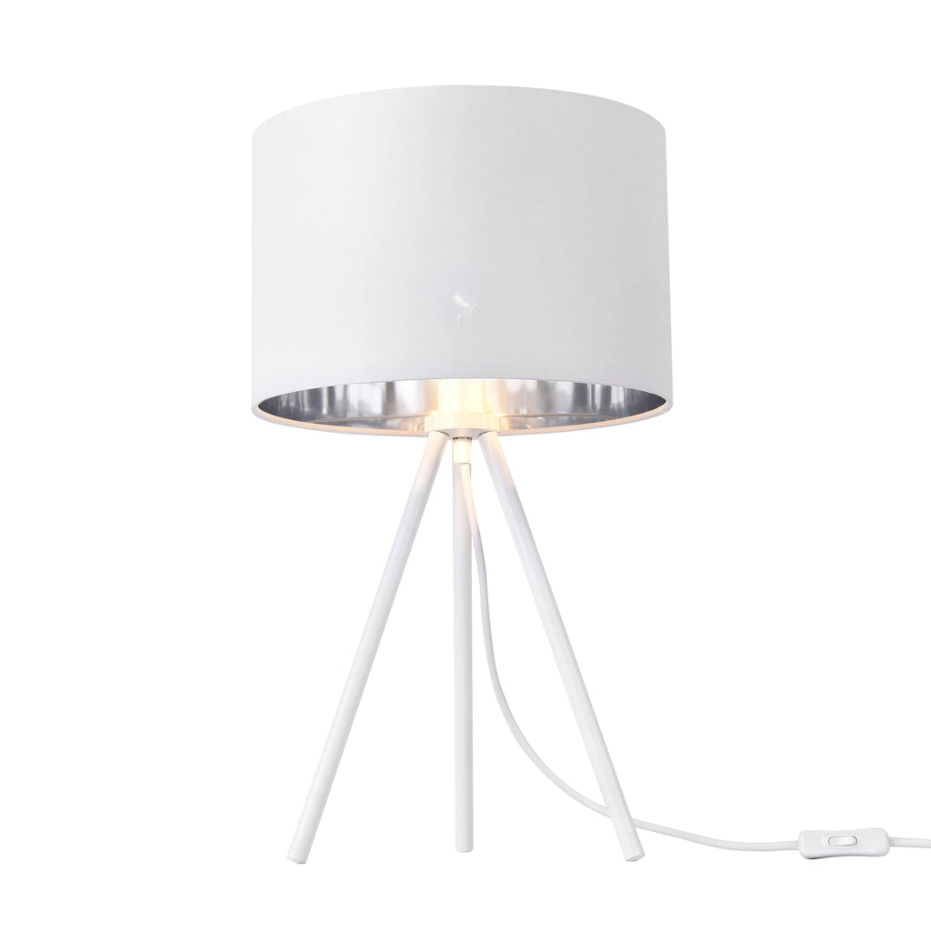 Lampada da Tavolo Comodino Metz a Treppiede - Bianco lux.pro