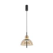 Maytoni Sospensione Moderna Bangkok 1 luce LED integrato nero metallo vetro cognac