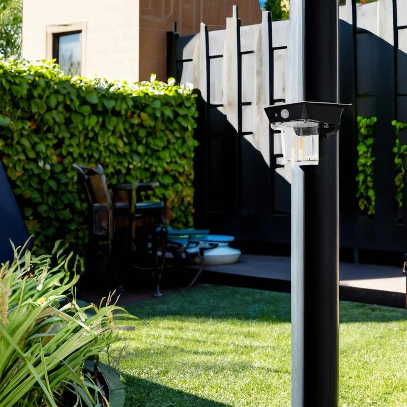 Faro Led Solare Da Parete 1,2W 120LM 3000K Rotondo Trasparente Interrrutore 3 Modalità