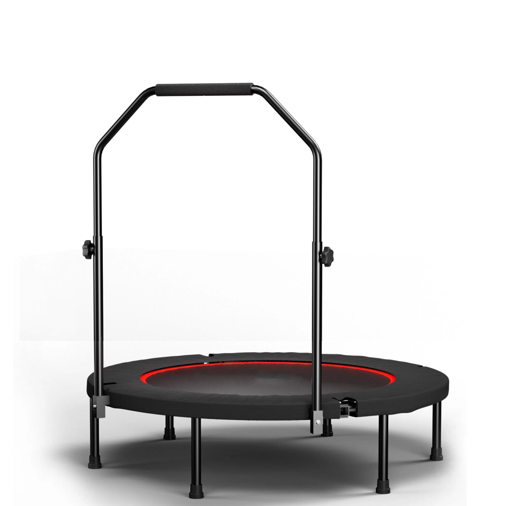 TRAMPOLINO Fitness pieghevole 101 cm con maniglia in acciaio nero
