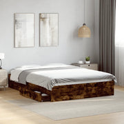 Giroletto con Cassetti Rovere Fumo 140x200 cm Legno Multistrato 3280661
