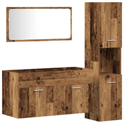 Set Mobili da Bagno | Armadio da bagno 3 pz Legno Antico in Legno Multistrato