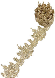 Decorazione di abito a maglia a forma di cuore in oro con lana di 4,1 cm - 10 metri - accessori per abbigliamento - progetti di ricamo - artigianato raffinato - bordo