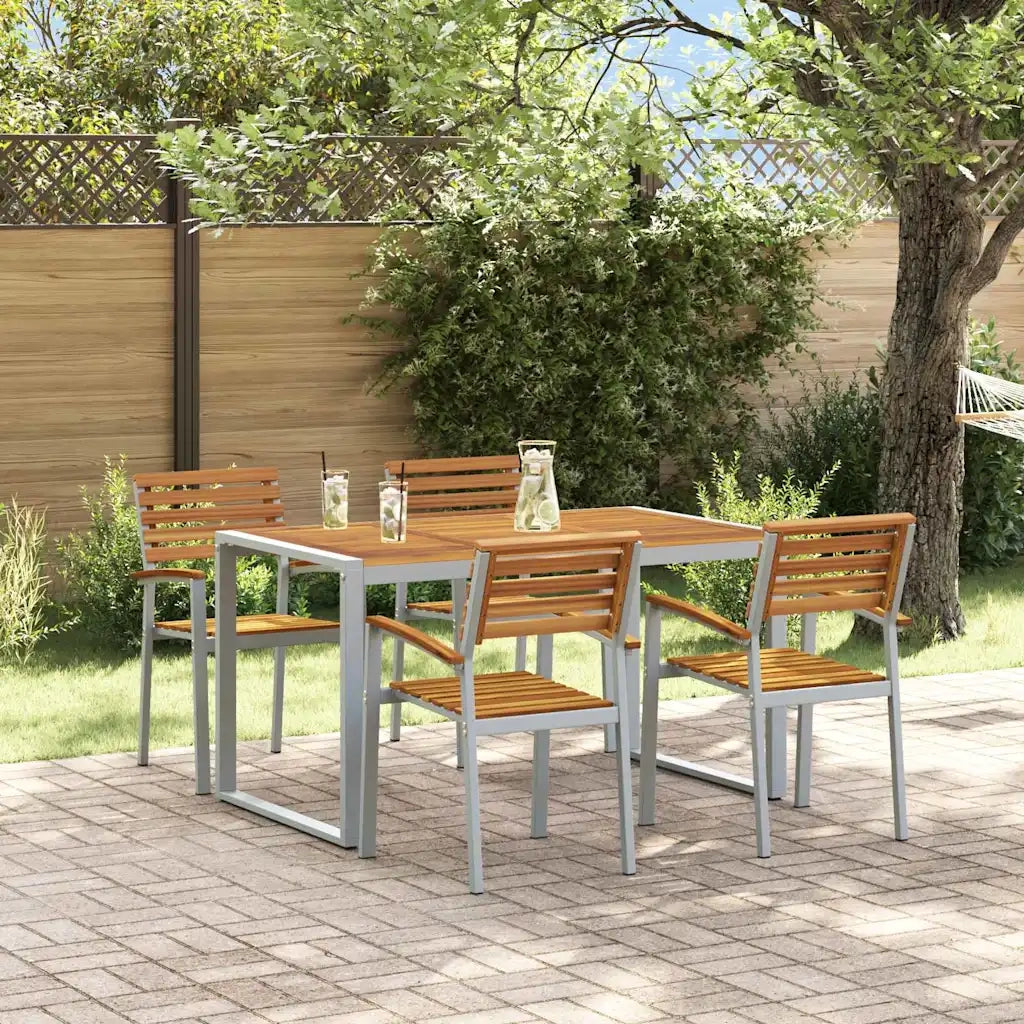 Set da Pranzo per Giardino 5 pcs Grigio 3284359