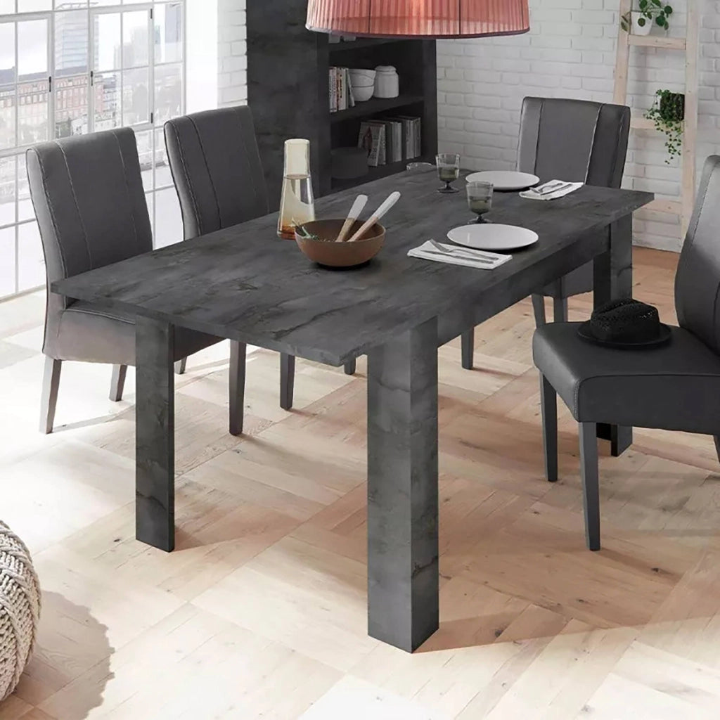 Tavolo allungabile 0, Tavolo da pranzo estensibile, Consolle multiuso con allunghe, Cm 137x90h79, Grigio Cemento