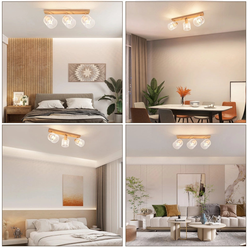 ZMH Faretto da soffitto vintage bianchi 3 luci E14 orientabili 350° per soggiorno cucina senza lampadina