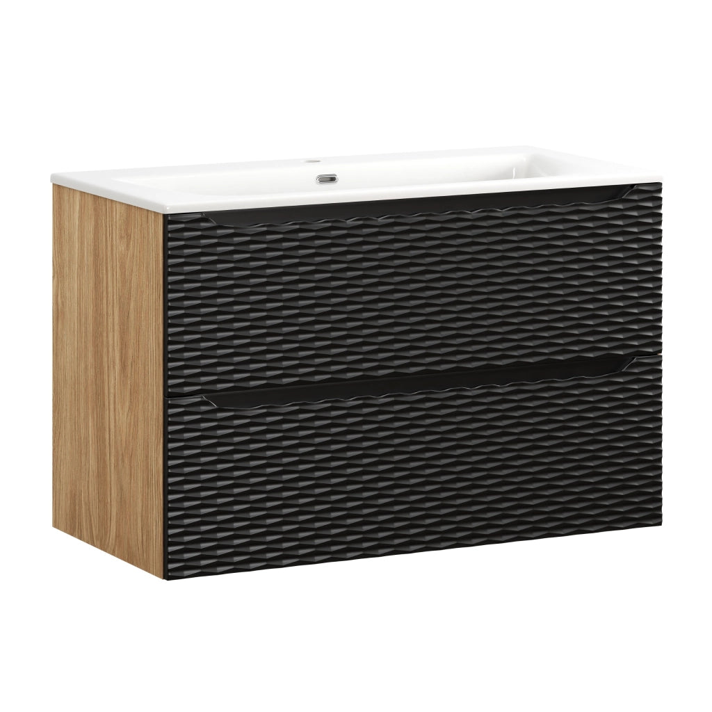 Set mobili bagno 90 cm con lavabo per mobile SKY Ocean Black 90 x 1401 x 46 cm