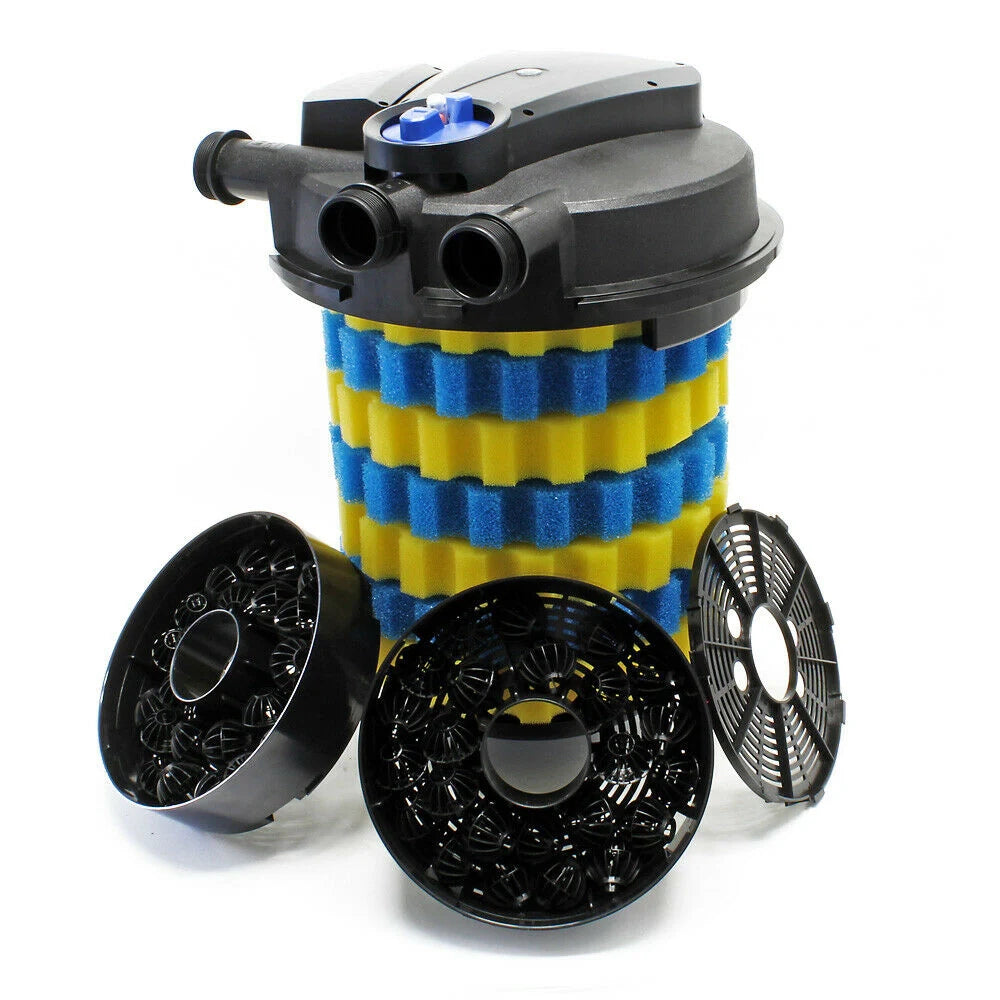 Kit di filtrazione set 100.000 litri 55 watt pompa UVC 12000 l/h tubo 10 m 16_0001912