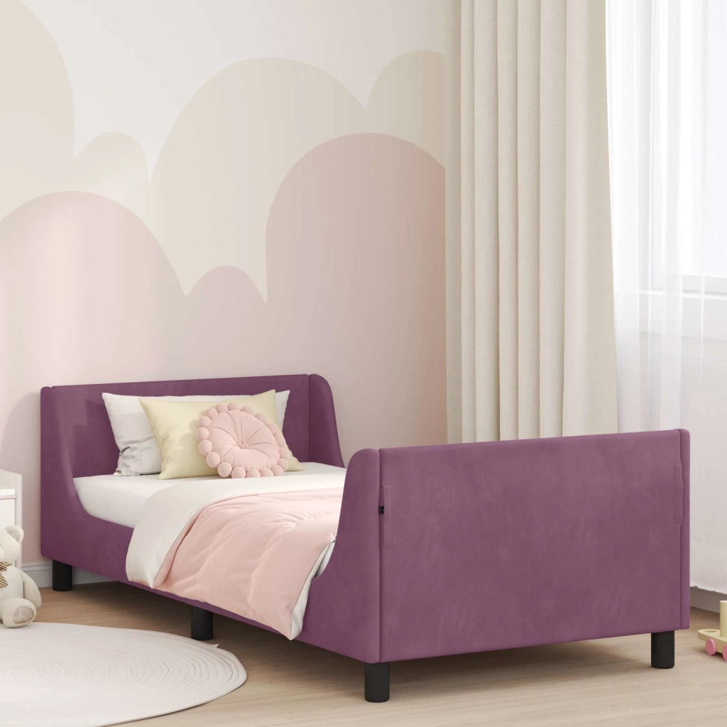 Struttura letto bambini con testata-Giroletto per bambini Viola 80 x 200 cm Velluto 798308
