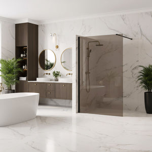 Parete Doccia Rea Flexi Brown / Black 80