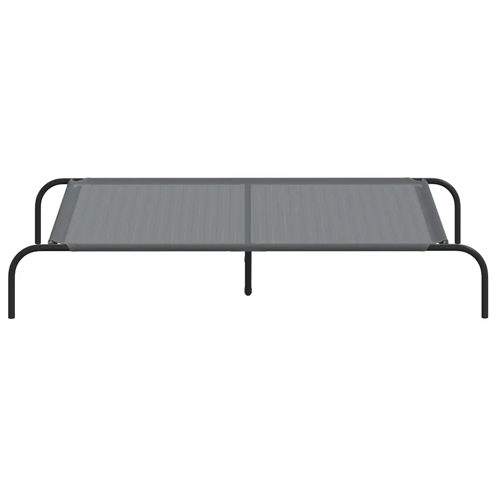Cuccia per Cani Rialzata Grigia 130x80x20cm Textilene e Acciaio 42000844