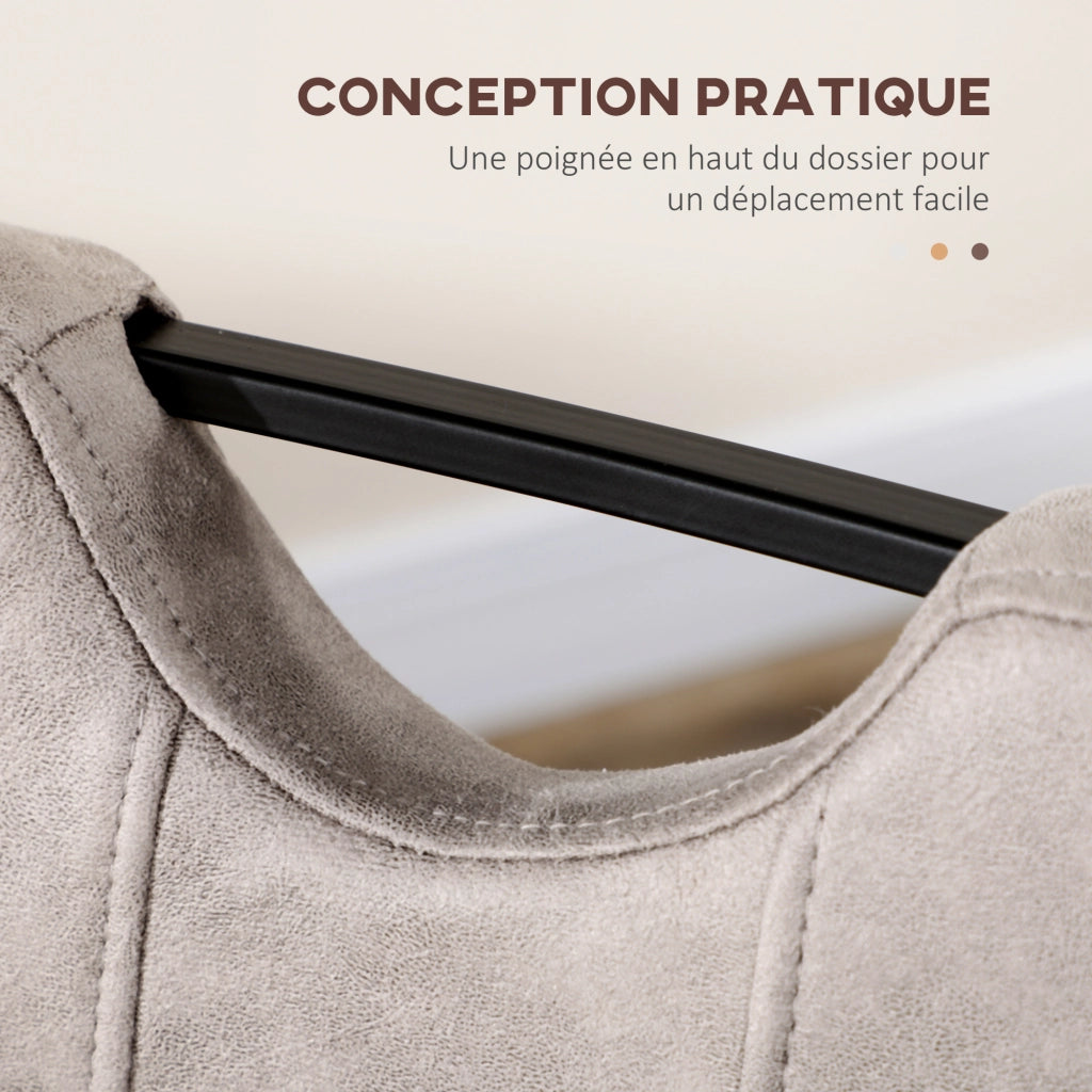 Set di 4 sedie da pranzo con rivestimento in microfibra e gambe in acciaio ¨C zephmum ¨C Grigio 43x58.5x99.5 cm