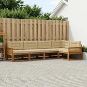 Set di divani da esterno con cuscino 5 pcs Naturale e Beige 3382571
