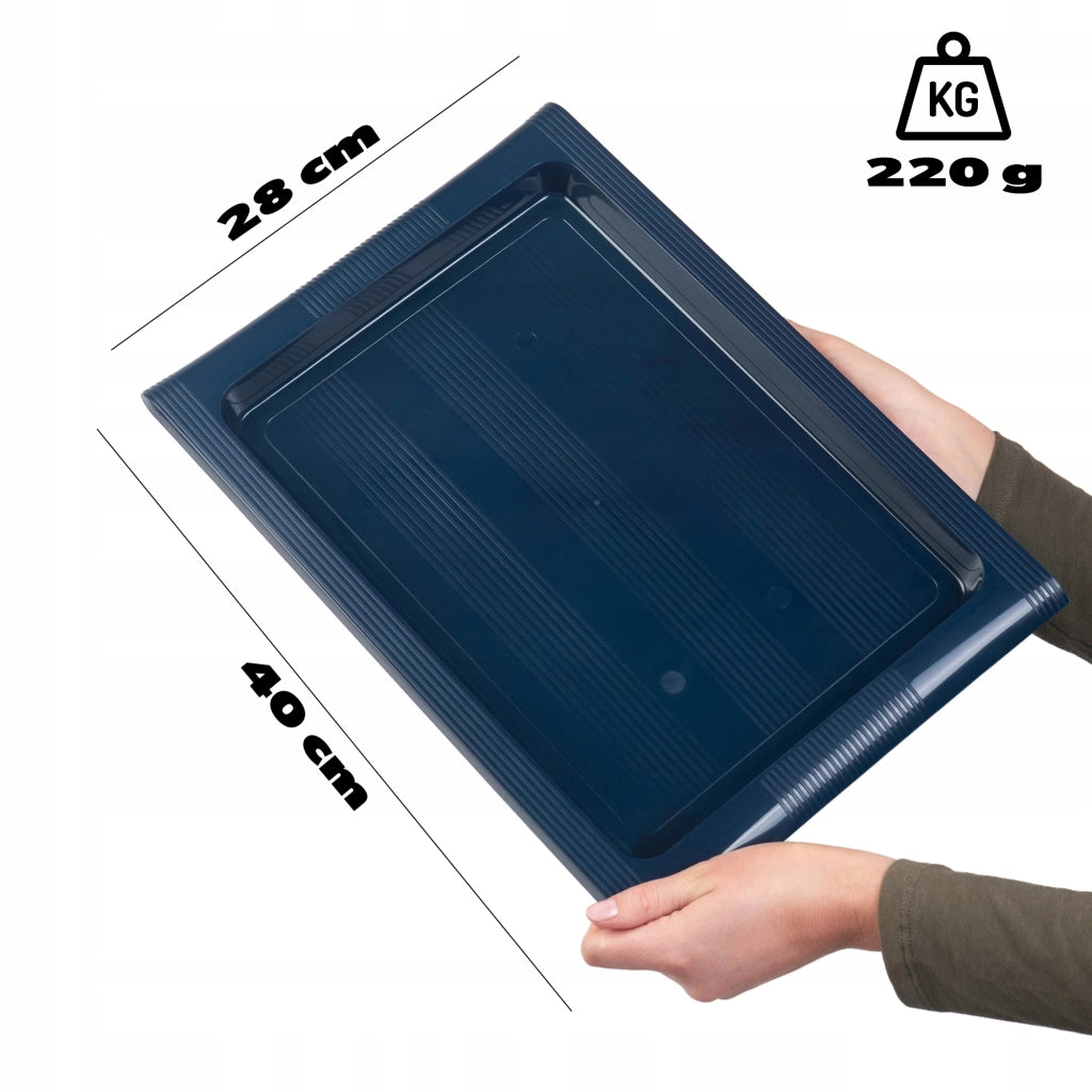 Vassoio da portata in plastica KADAX per cucina, camerieri, bar, grande 40x28 cm