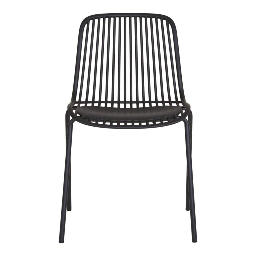 Set di 4 Sedie da Giardino Branson, Nero, Plastica, 55x46,5x82 cm