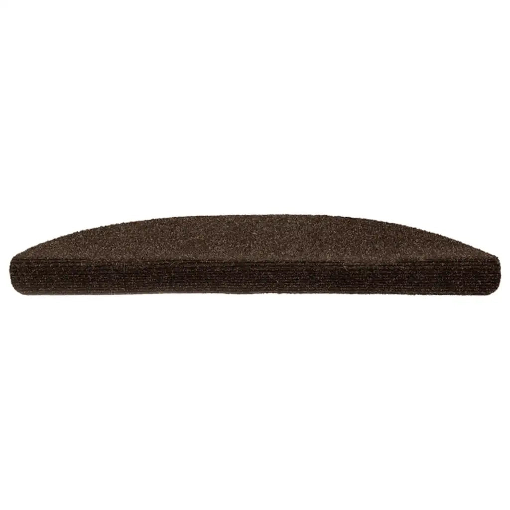 Tappetini per scale autoadesivi 10 pz 56x17x3 cm Marrone Semicircolari 149689