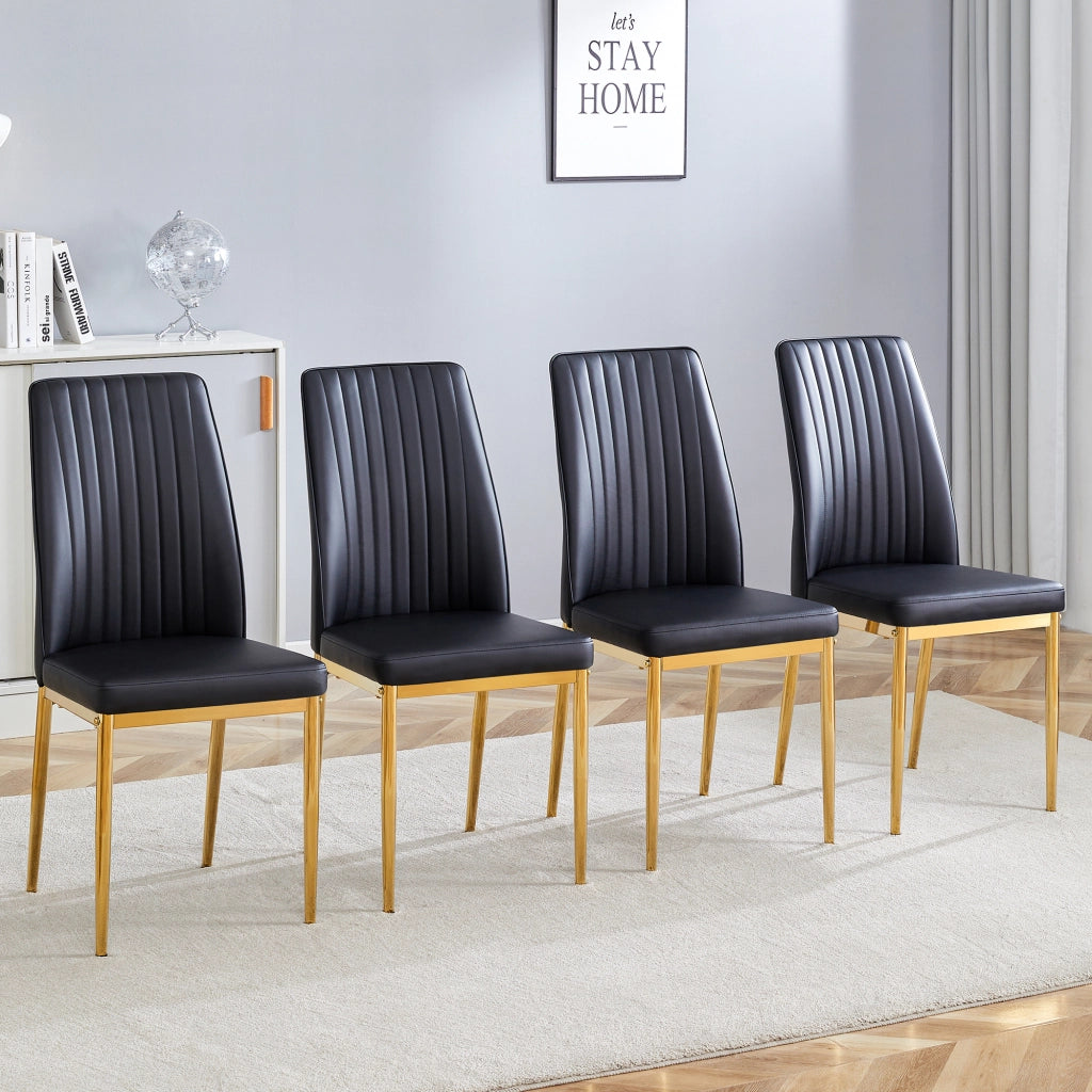 SEDIA Set da 4 pezzi 80x50x46,5 cm PU Nero/Oro