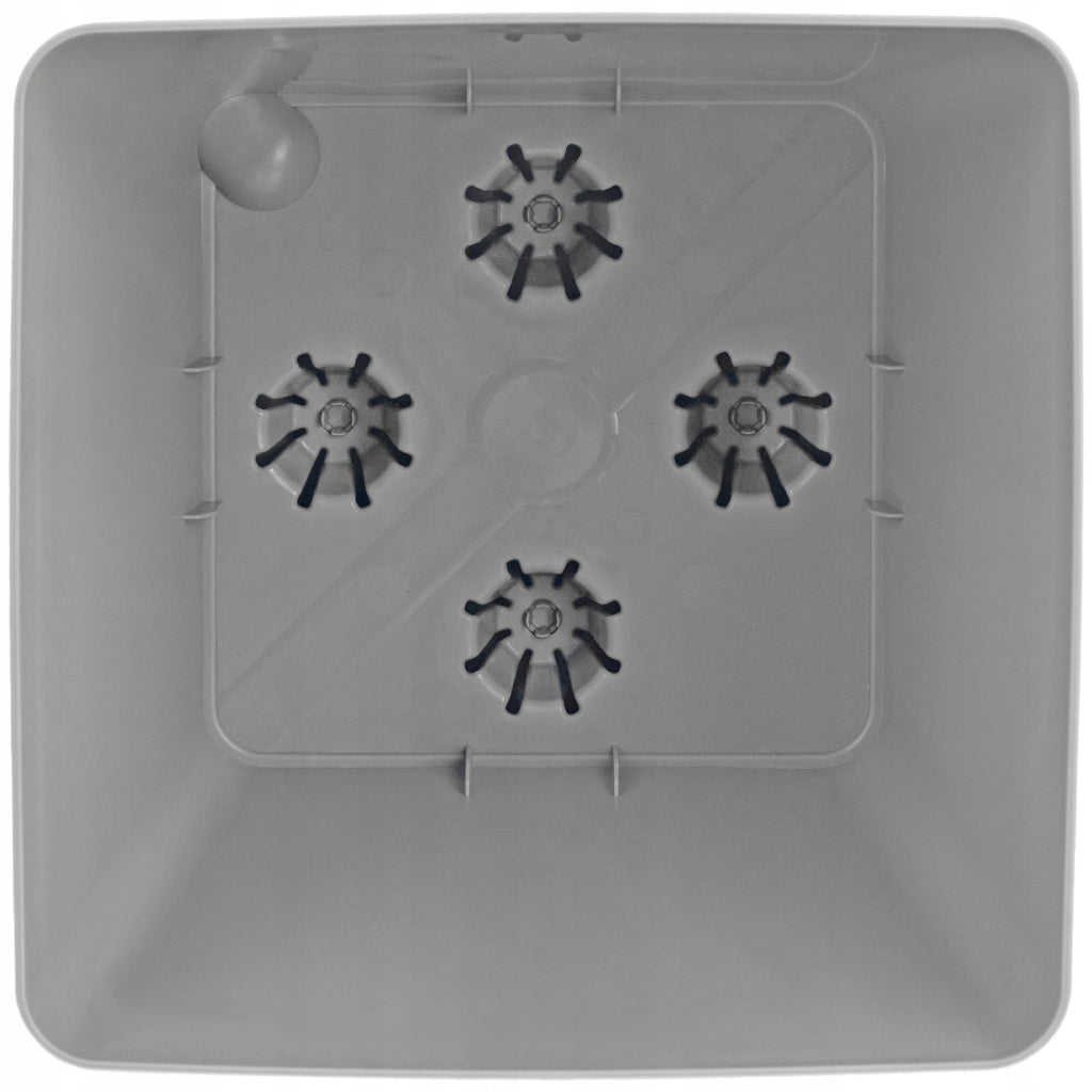 Coprivaso KADAX con supporto, quadrato, tessuto grigio fantasia, 24 cm