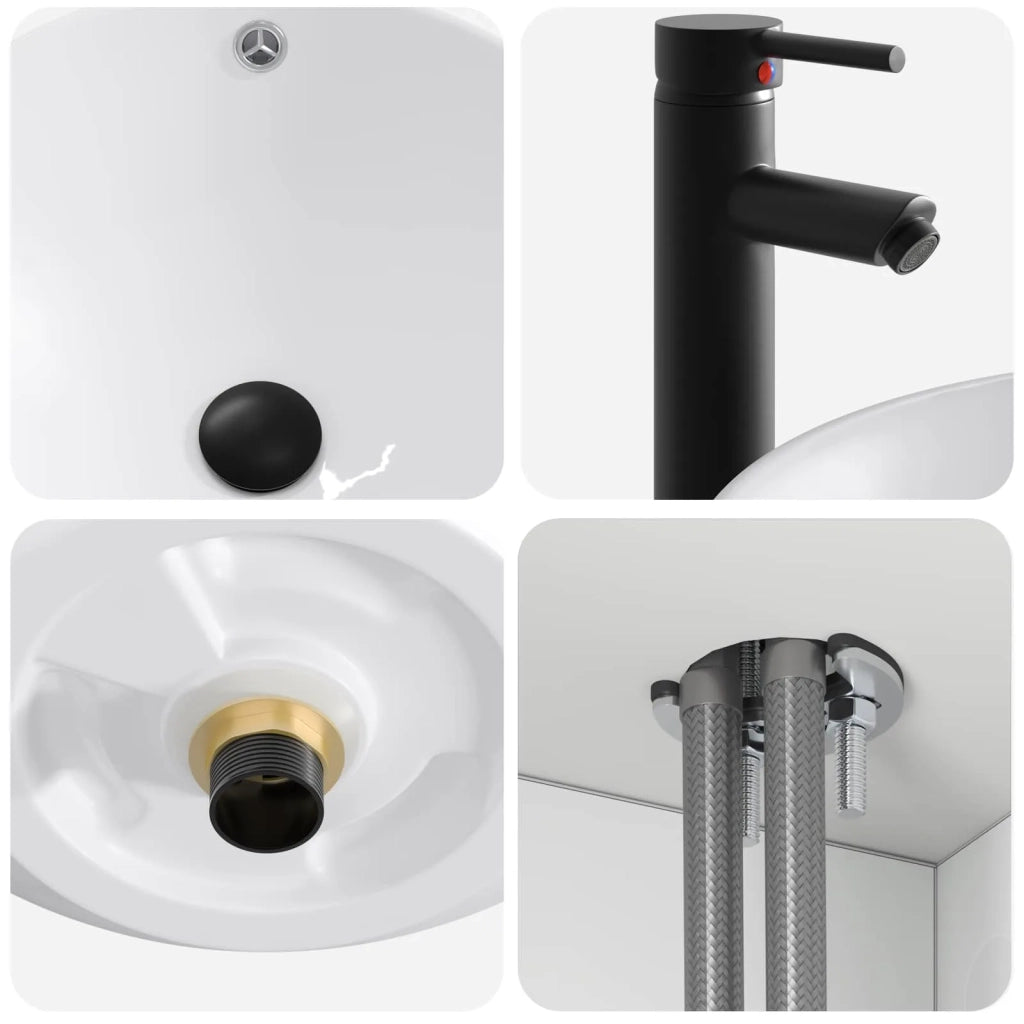Set di mobili per il bagno 2 pz Bianco Lucido 3406137