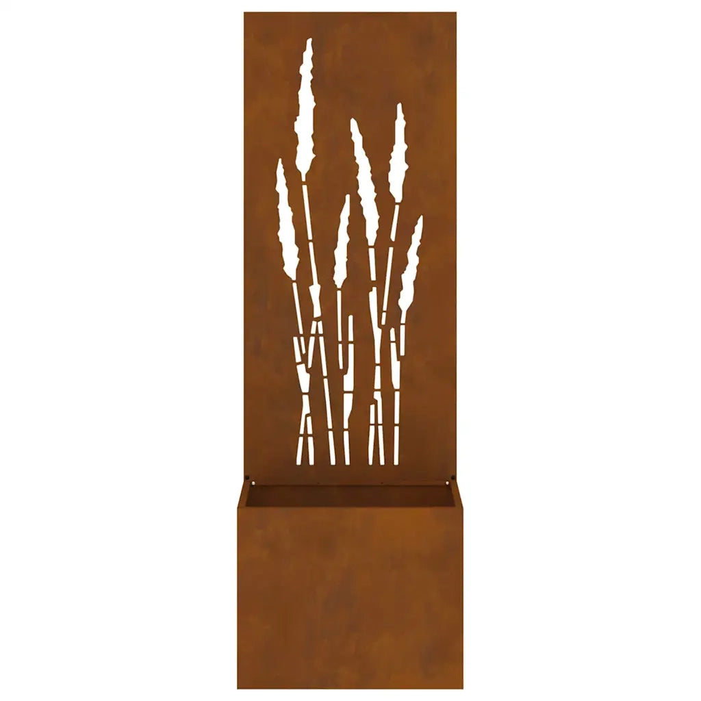 vidaXL Vaso da Giardino con Pannello Decorativo Ruggine 50 x 140 cm