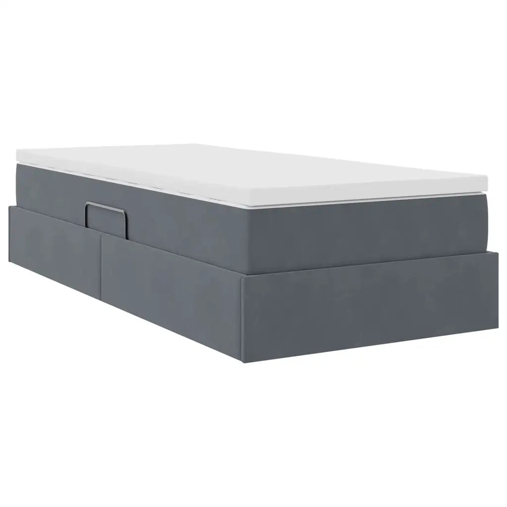 Letto con contenitore e materasso Grigio scuro 90 x 190 cm 3370270