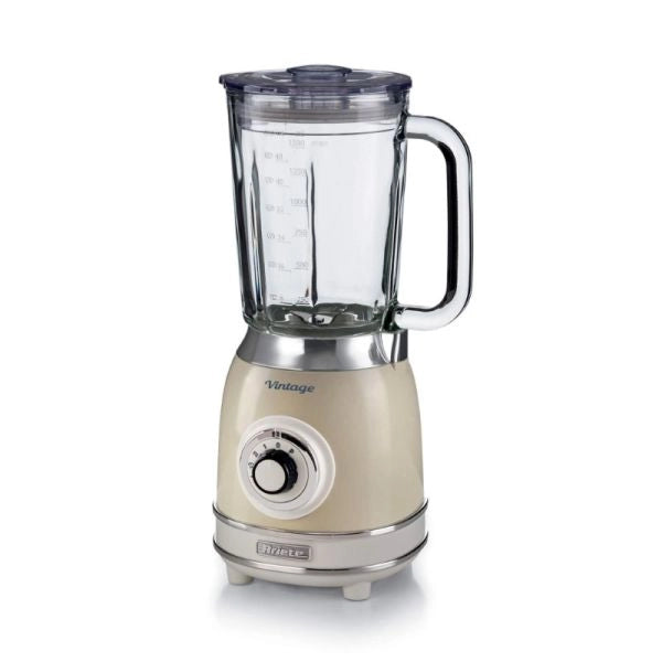 Ariete 583, frullatore vintage con tazza in vetro da 1,5 litri, 4 lame in acciaio inox, 4 velocità + pulse,1000 watt, beige - ARI0583/03