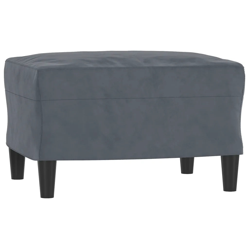 Divano a 3 Posti con Poggiapiedi-Sofa 3 Posti con Poggiapiedi Grigio Scuro 180 cm in Velluto 905326