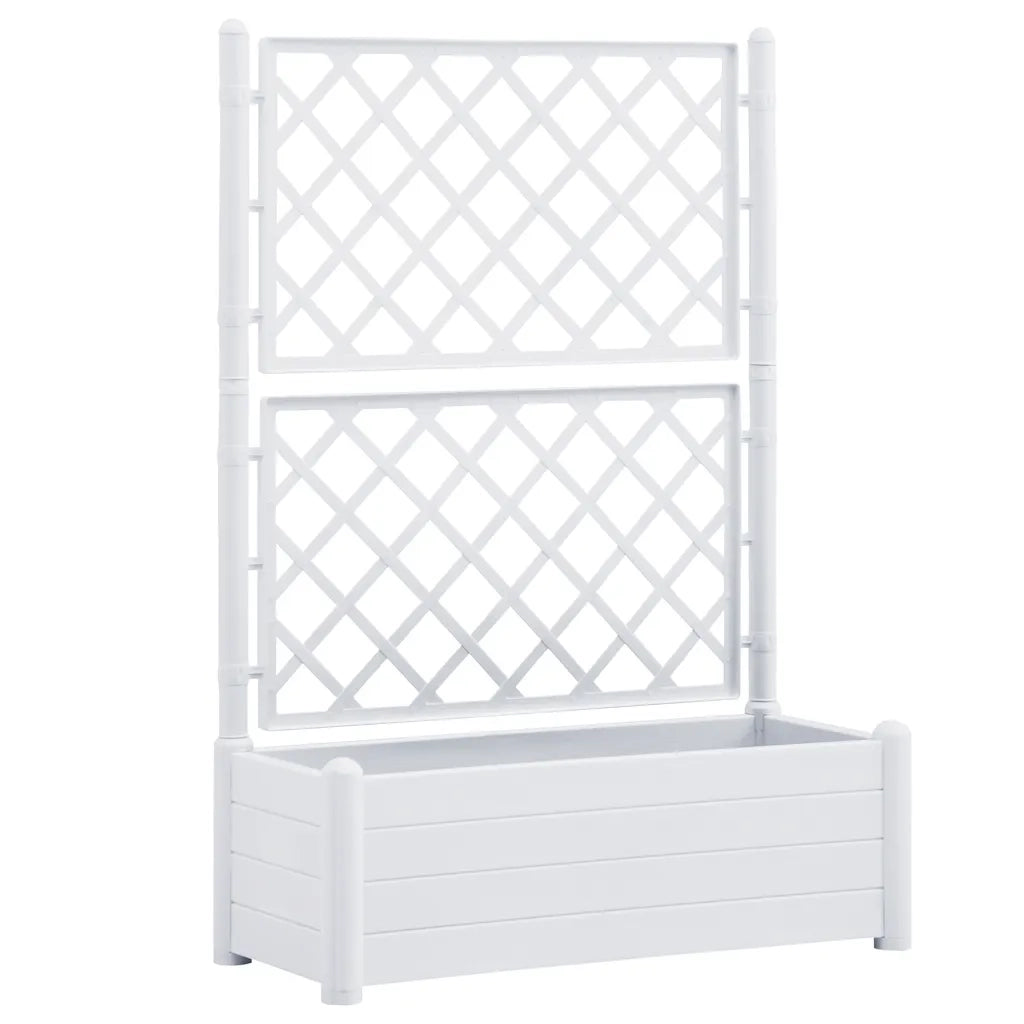 Fioriera da Giardino con Graticcio 100x43x142 cm PP Bianco