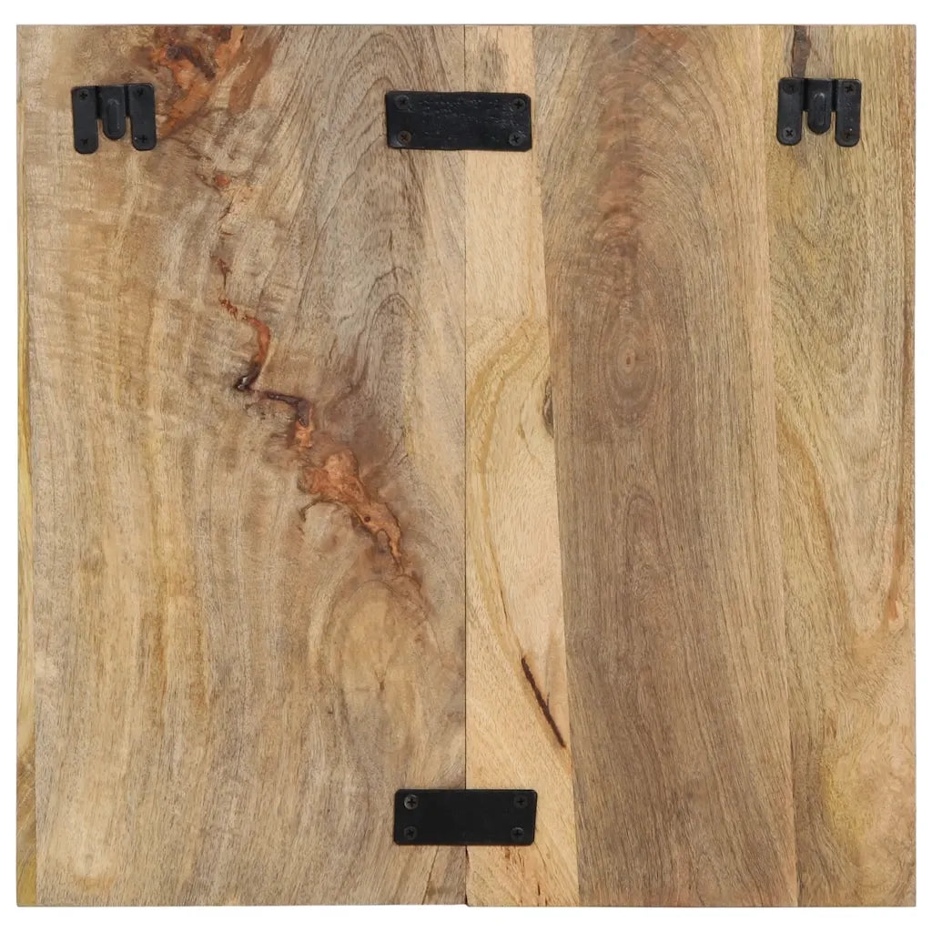 Comodino 50x27x50 cm in Legno Grezzo Massello di Mango 4017521