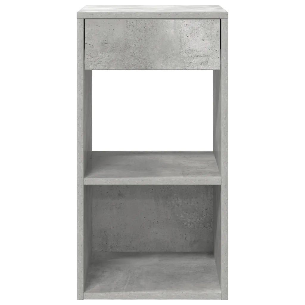Comodino con Cassetto Grigio Cemento 35x34x66,5 cm 858719