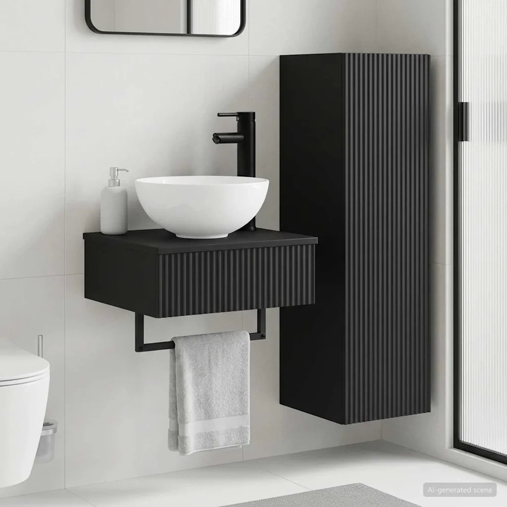 Set di mobili per il bagno 2 pz Nero 33 x 34,5 x 100 cm 3406094