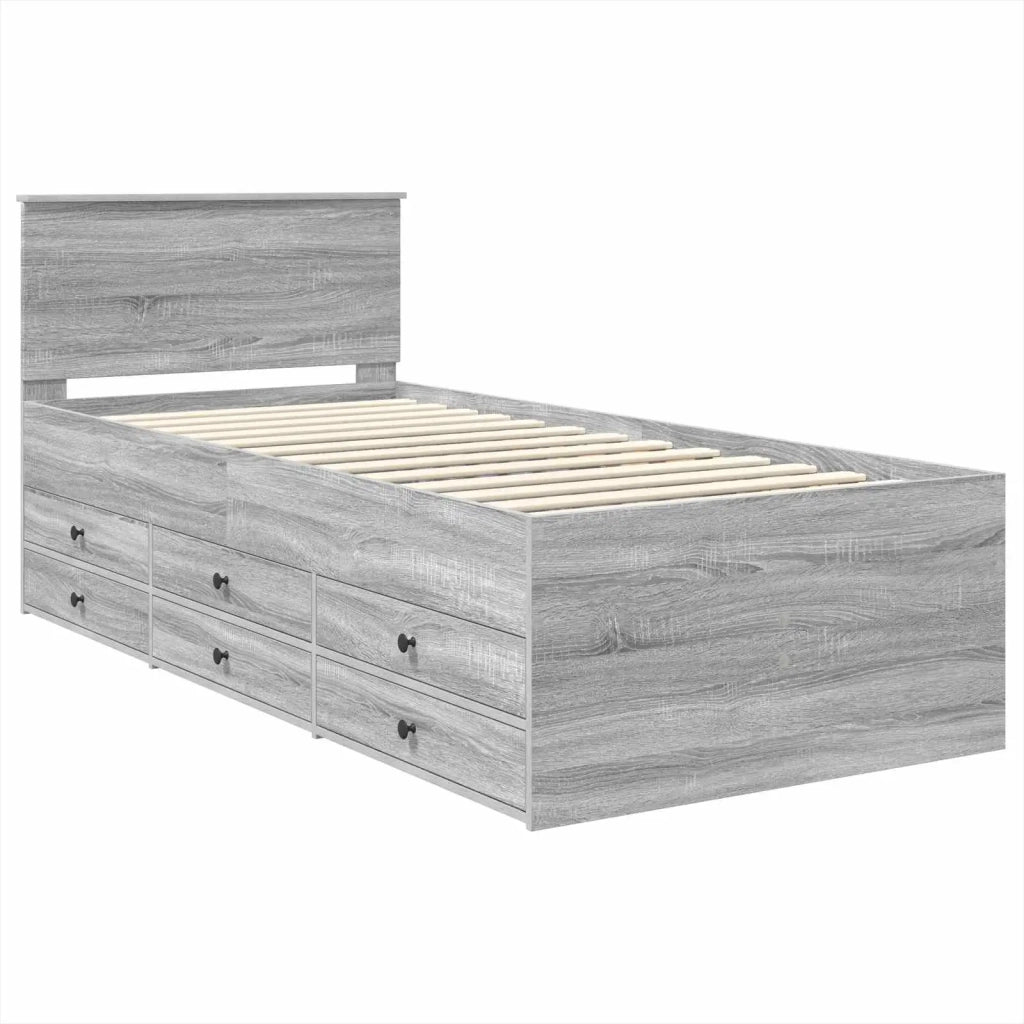 Daybed Grigio Sonoma e Nero 75 x 190 cm Legno multistrato