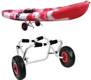 Carrello per Kayak - Pieghevole - Robusto in Alluminio - Capacità di Carico 80 kg - Grande Dimensioni Ruote - Superficie Antiscivolo - Resistente ai Shock