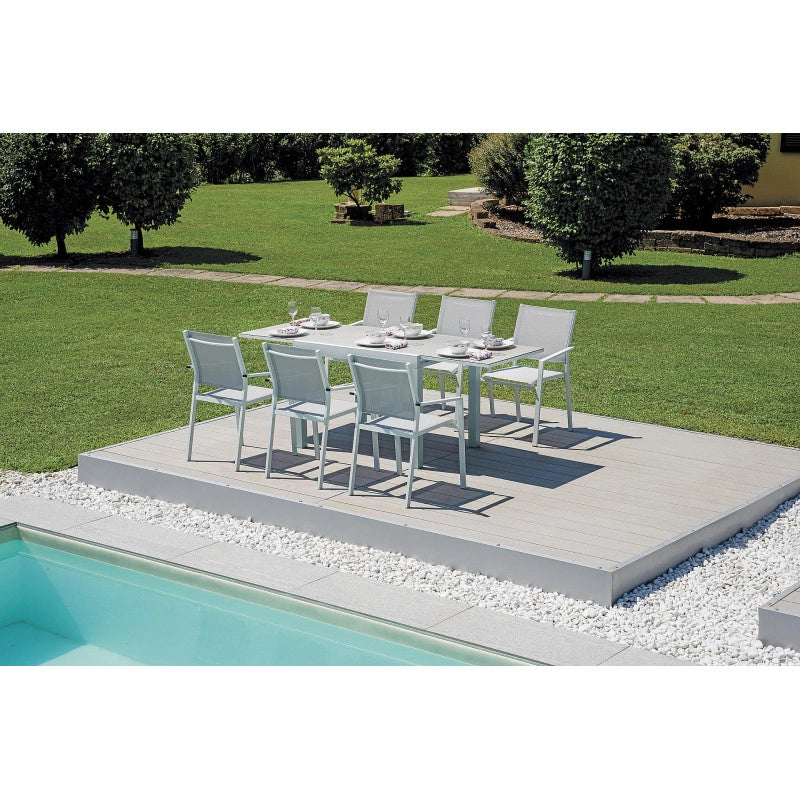 Sedia Pola Alluminio Bianco Text Grigio Chiaro Moia