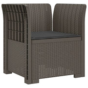 Poltrona a 1 Posto con Cuscino Aspetto Rattan PP Grigio Chiaro 8011865