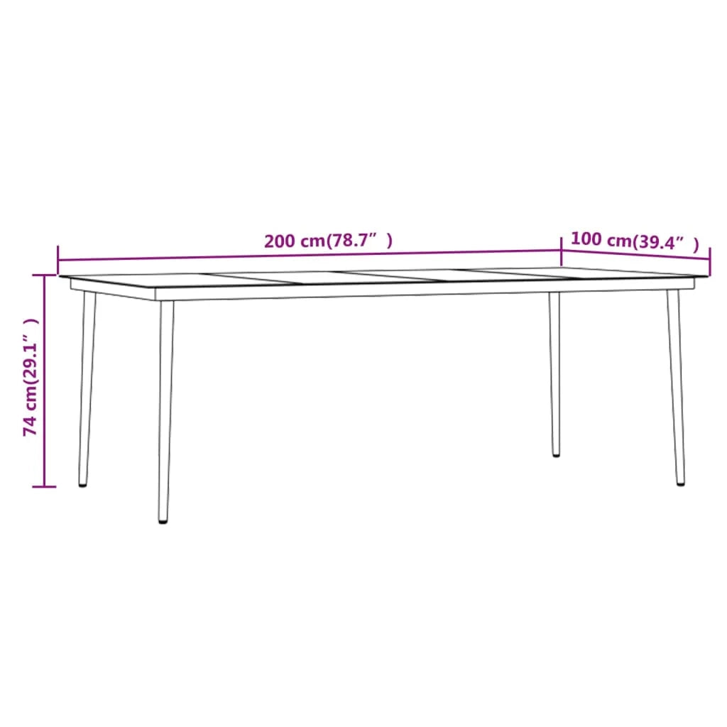 Set da pranzo da giardino per esterni 7 pezzi nero 02_0014027
