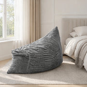 Poltrona pouf convertibile - 3 in 1 con funzione sedia; divano e letto - in corduroy - grigio chiaro