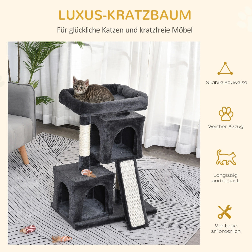 Albero per gatti con colonne di sisal ¨C zephmum ¨C 83 cm, grigio scuro