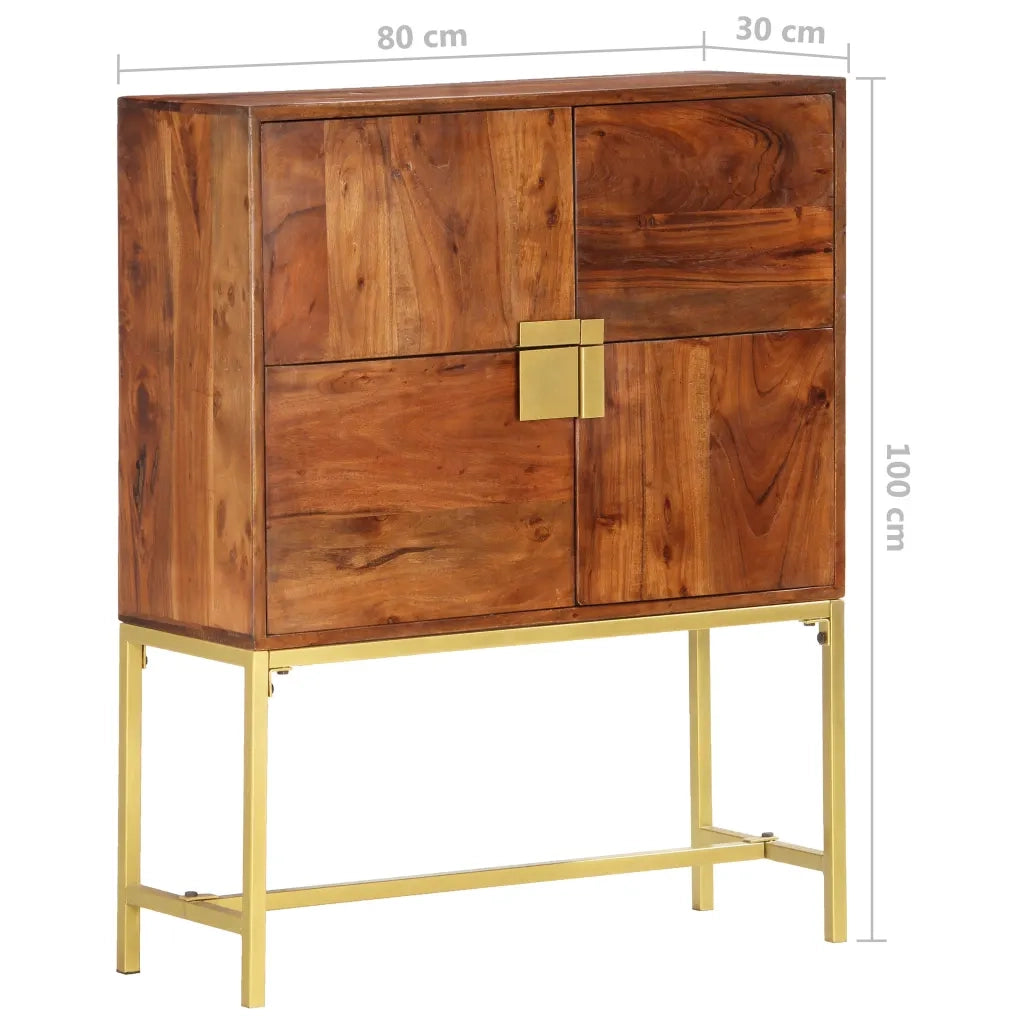 Credenza Alta 80x30x100 cm in Legno Massello di Acacia cod mxl 56624
