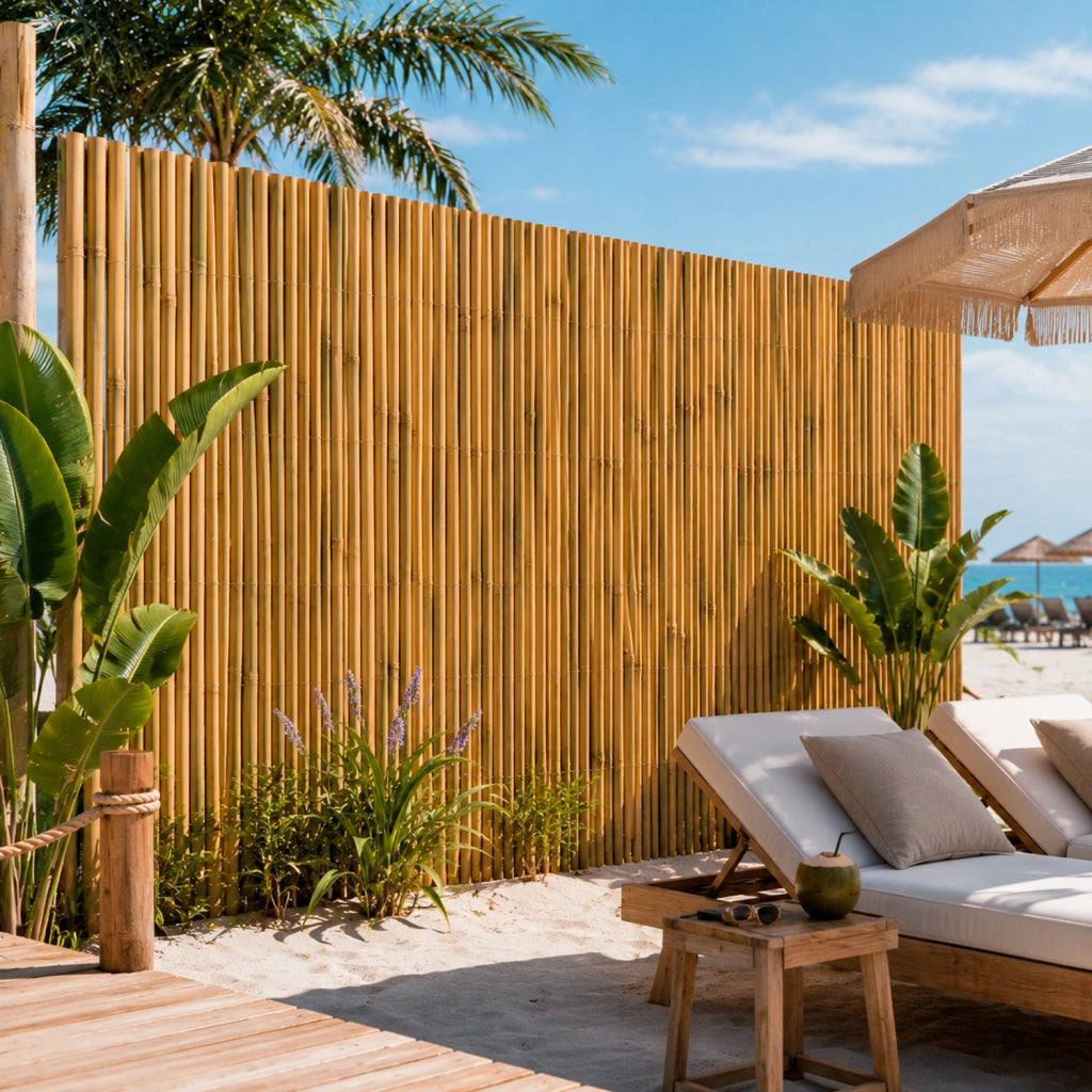 Schermatura In Bambù Naturale Per Esterno Con Cannette Bamboo Resistenti Ideale Per Ombra Privacy Recinzione Pergolato Veranda E Terrazza 2.5 X 3 Metri