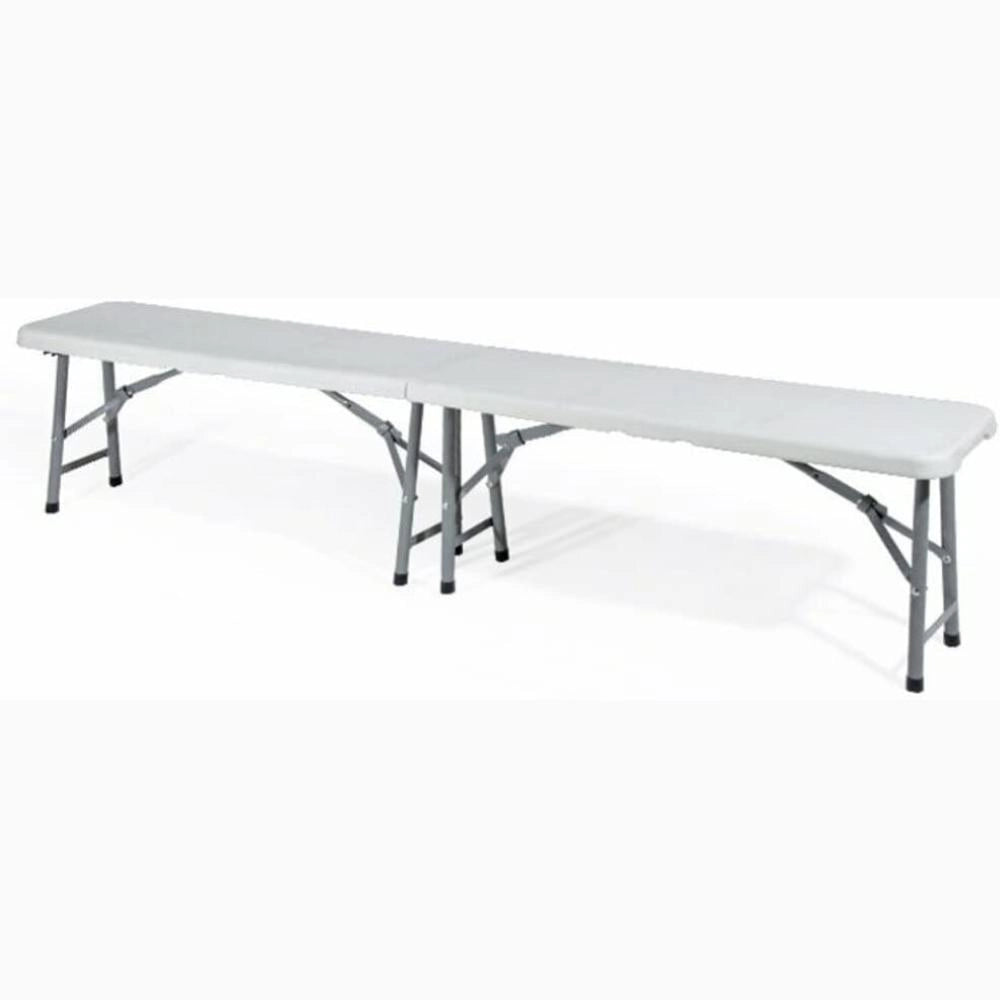 Panca Pieghevole 183x28x44 cm Richiudibile per Feste Sagre Fiere Giardino Campeggio Camping