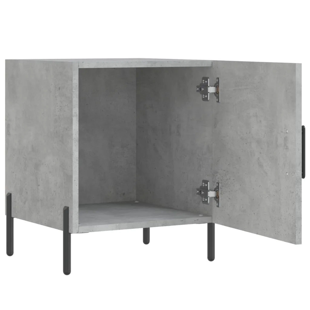 Comodino Grigio Cemento 40x40x50 cm in Legno Multistrato 827588