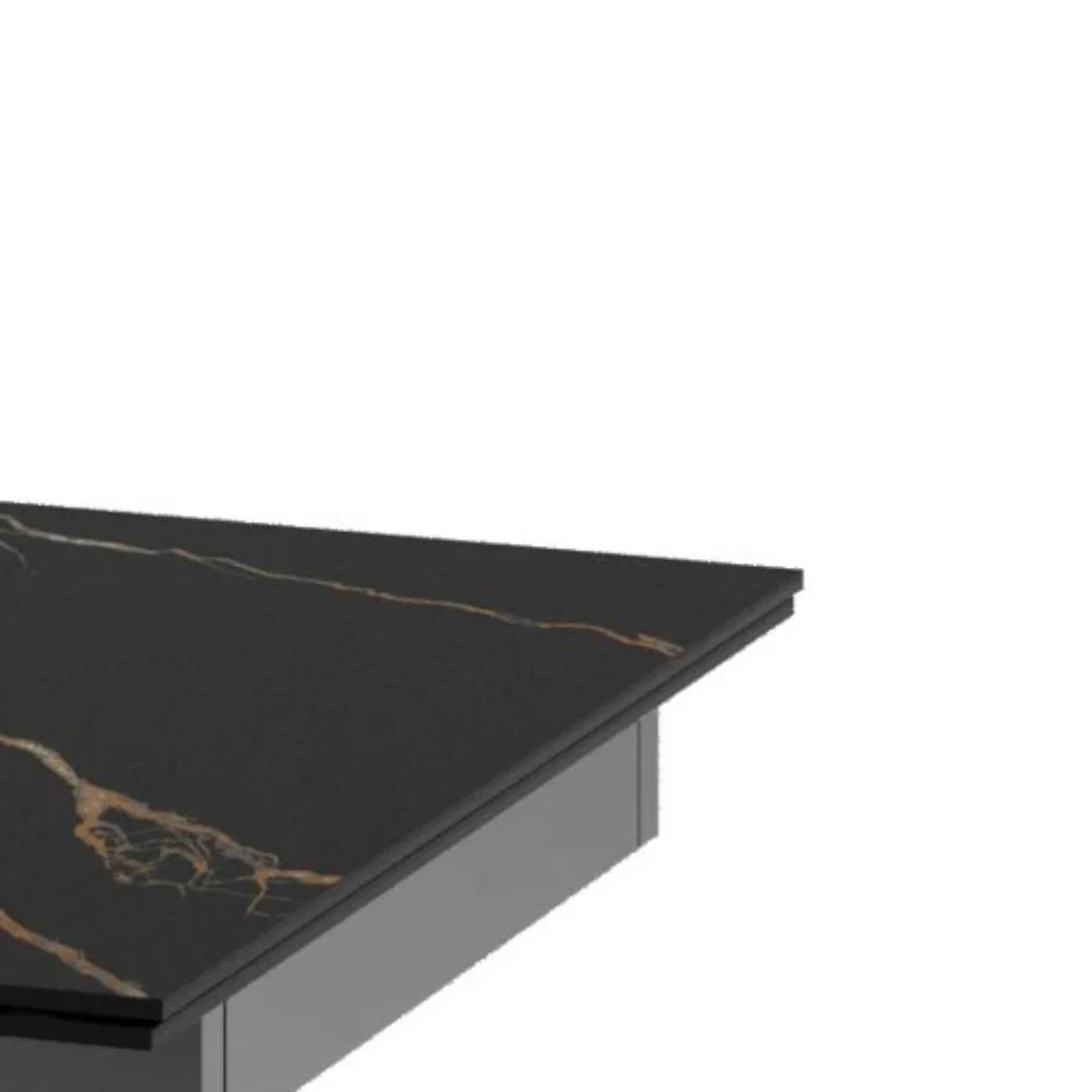 Tavolo da pranzo allungabile in ceramica effetto marmo portoro Guernica 160-240x90 cm fino a 10 posti | Duzzle