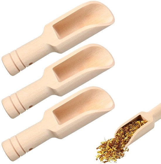 Mini cucchiai in legno, mini cucchiai per bagno, cucchiai in legno per taglio, per miele, spezie, zucchero, ghiaccio, polvere etereica, 3 pezzi