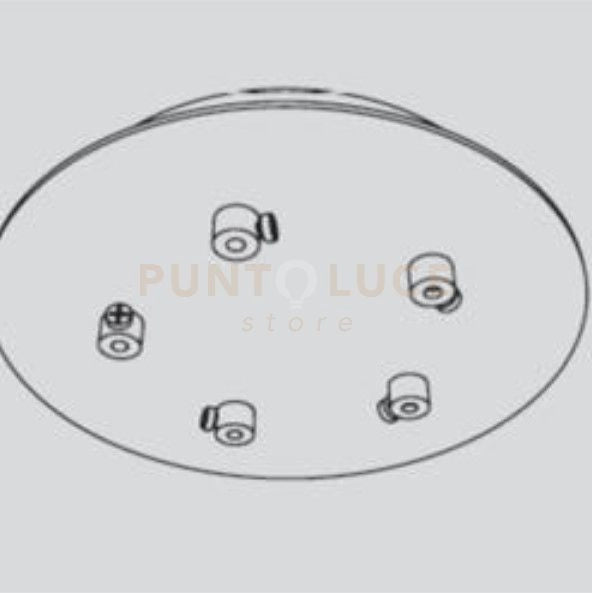 FOCUS-B5 Base per sospensione Focus colore nero opaco in metallo 5 luci